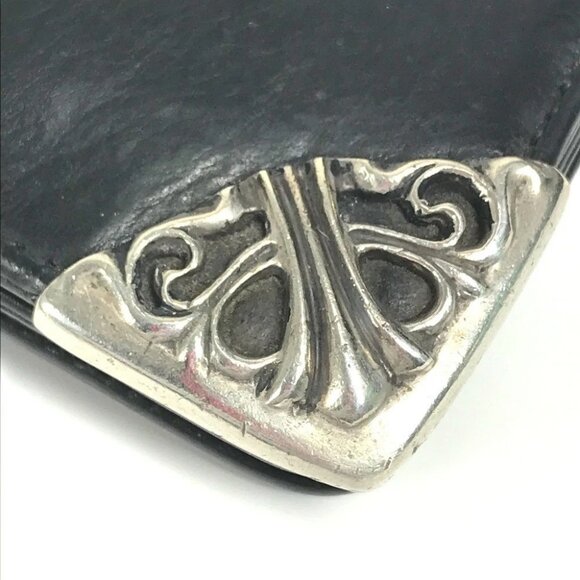 CHROME HEARTS Single Fold LNG SNGL FLD TIPS 2-fold Long Wallet Black/Silver - Picture 14 of 16